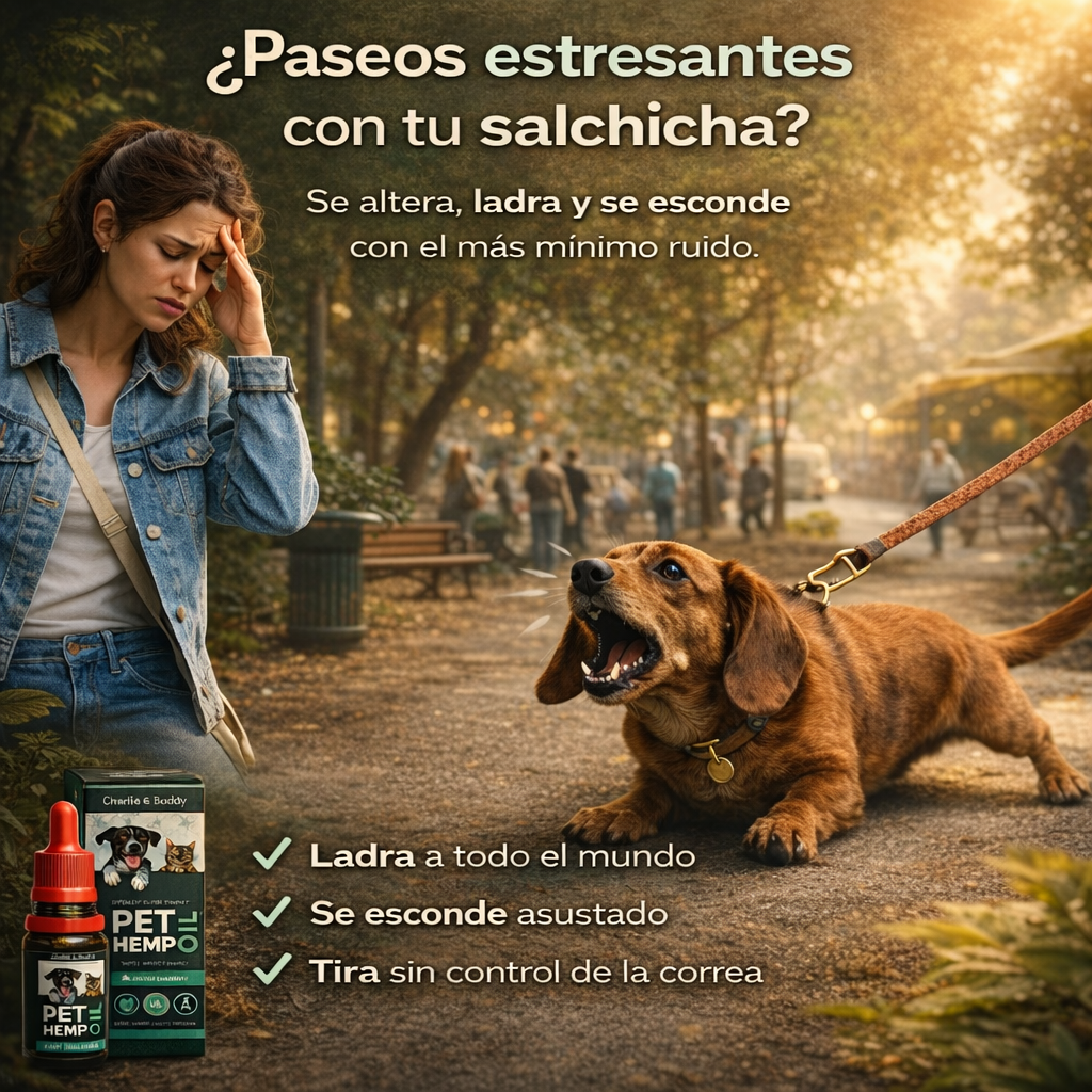 CalmSaus™ Hemp Oil - Apoyo natural para perros ansiosos