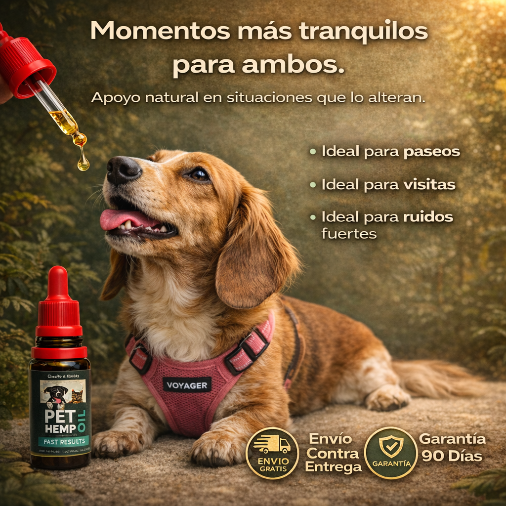 CalmSaus™ Hemp Oil - Apoyo natural para perros ansiosos